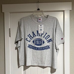 Champion Athletic Gray Tee with Blue Print